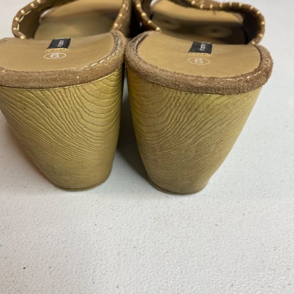 Xhilaration brown wedge open toe sandal size 9 - Picture 7 of 9